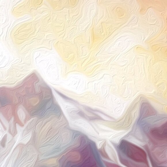 8x8 Majestic Colorful‎ Landscape Mountains Watercolor Oil Painting Art Print - Picture 5 of 6